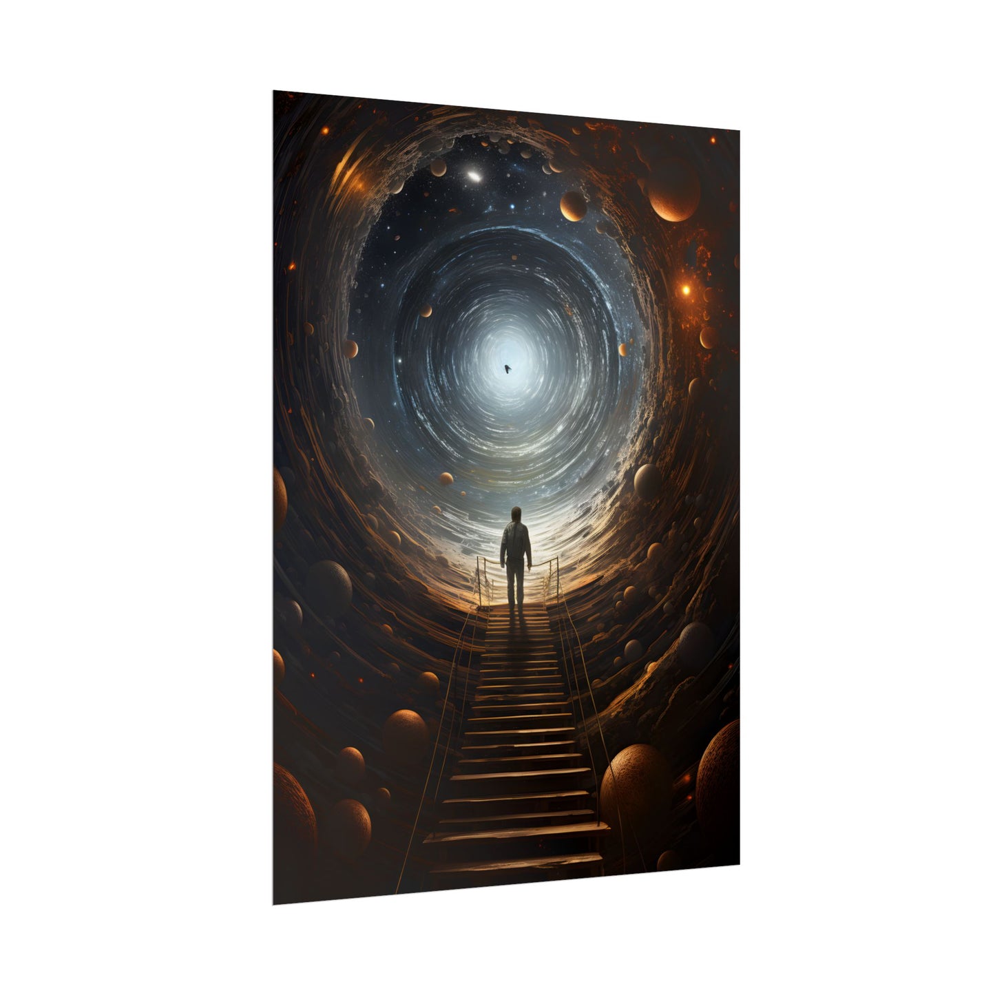 Space-Time Explorer: Intrepid Journey in Black and White - Poster