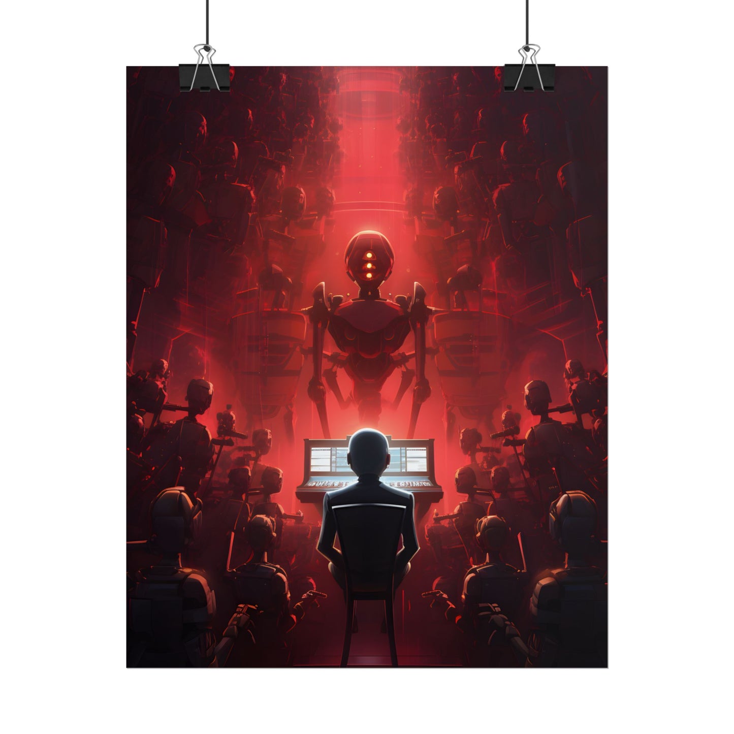 Robot Symphony: Futuristic Music Art - Poster