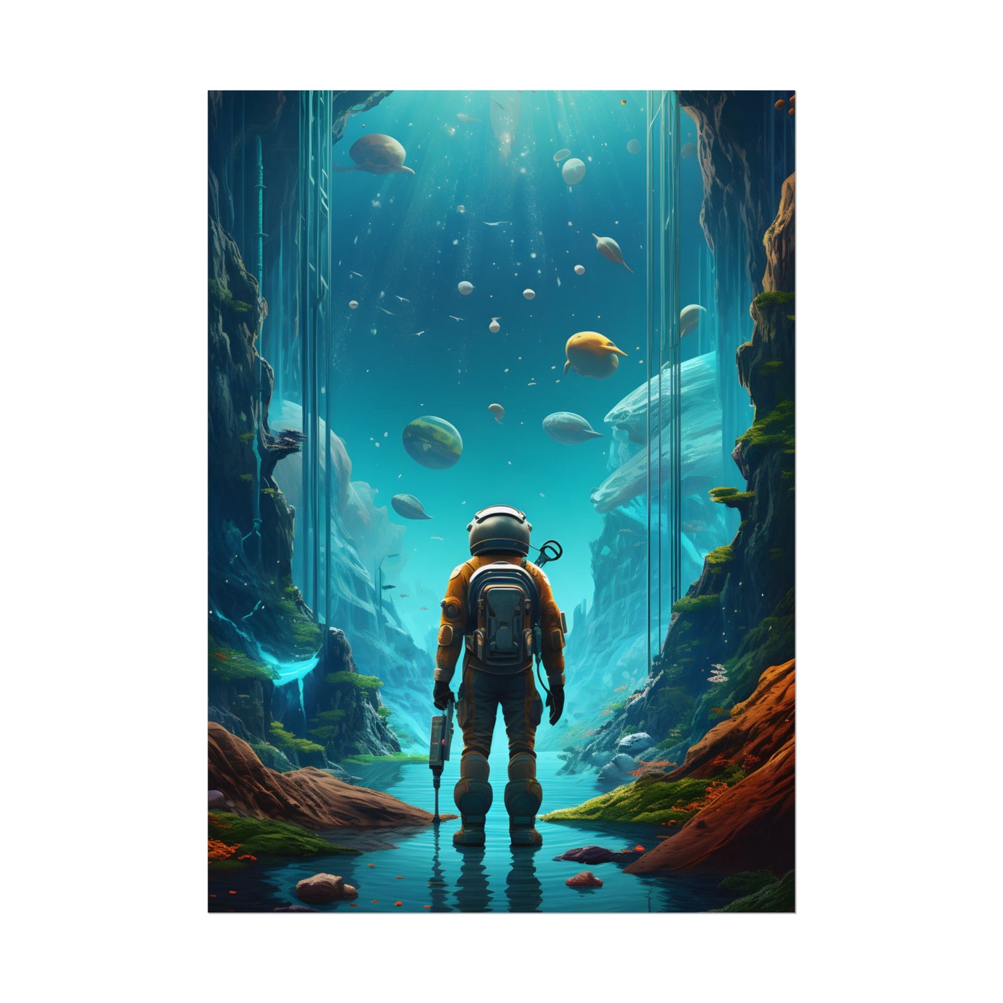 Futuristic Wilderness Explorer: Sci-fi Adventure Artwork - Poster