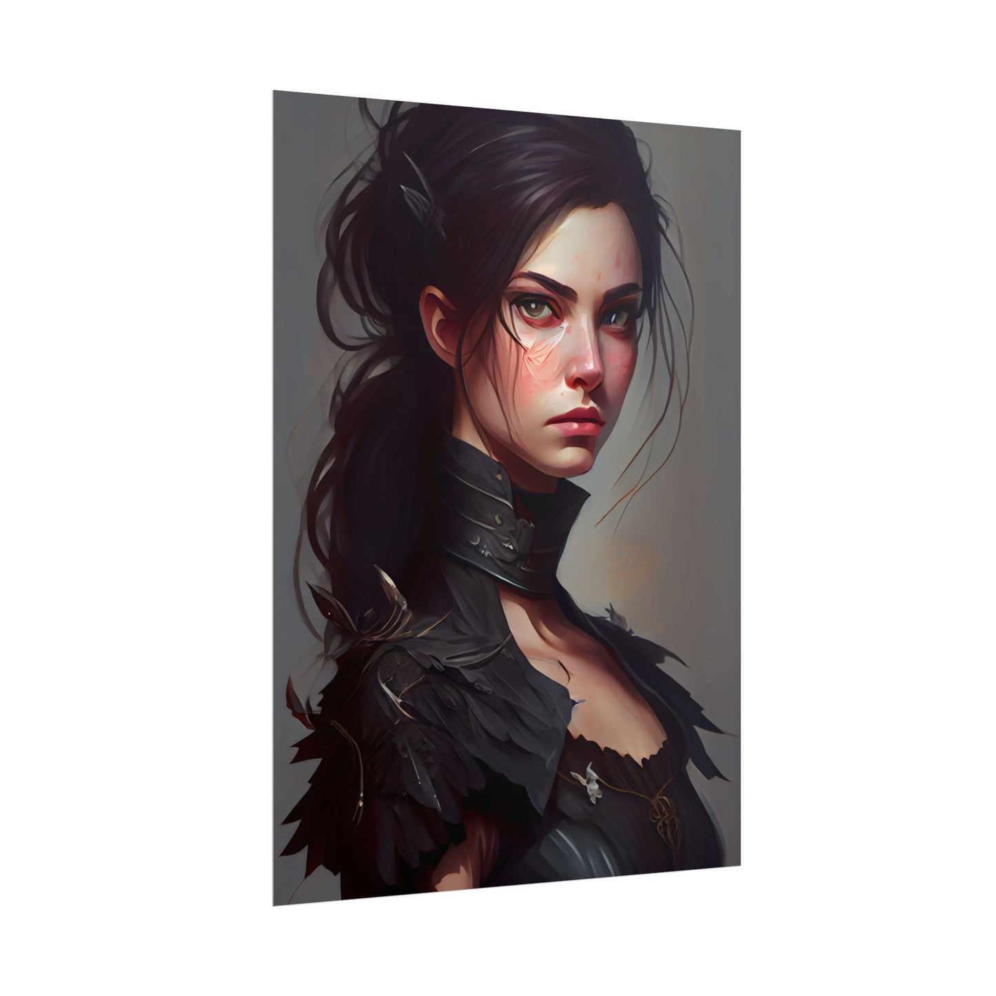 Artistic Female Portrait: Elegant Dress Digital Artwork - Poster