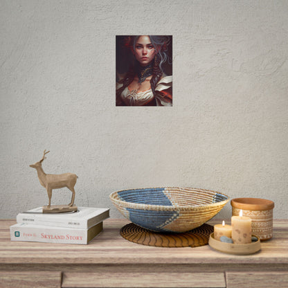 Glamorous Mid-20s Female Portrait: Black Hair Artwork - Poster
