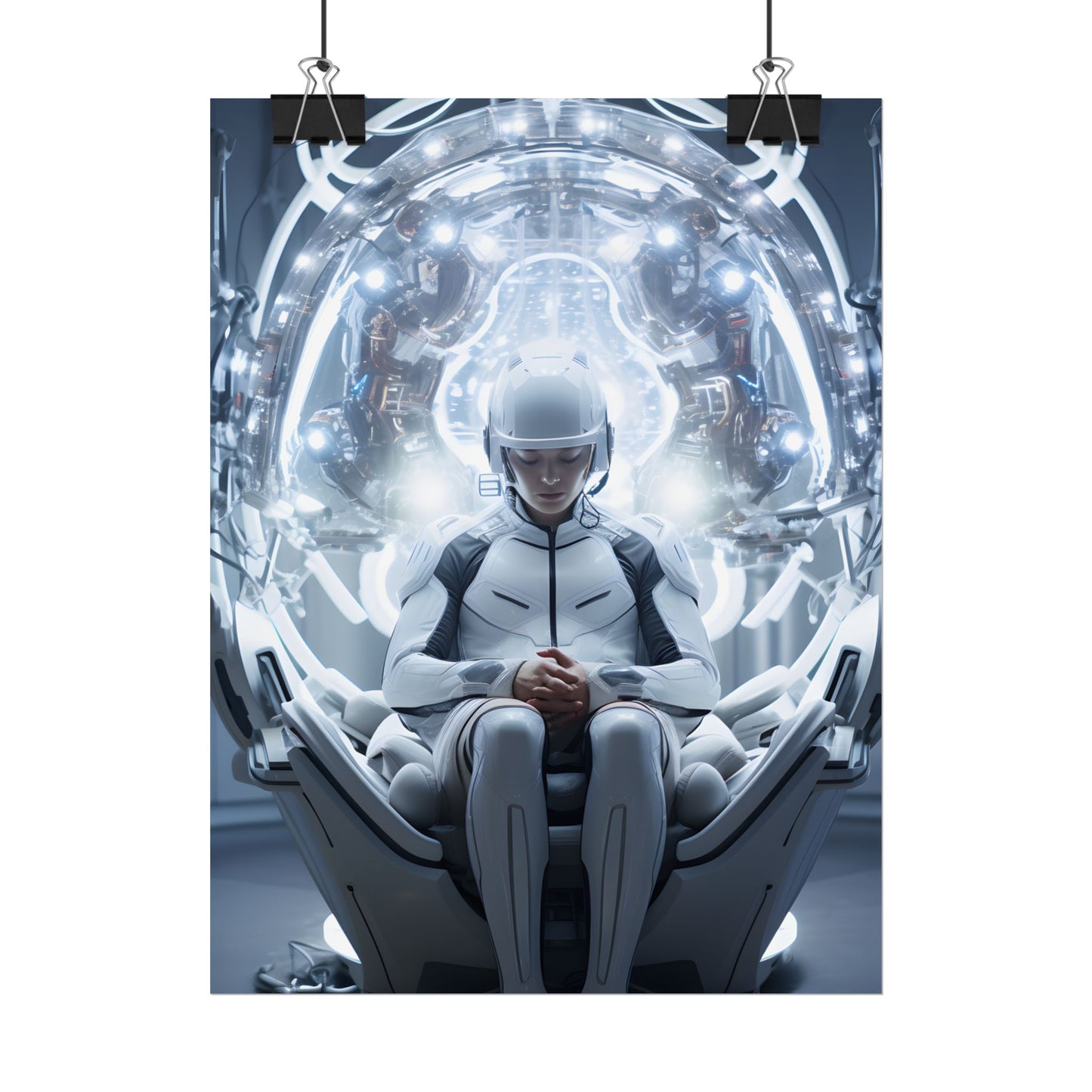 Elderly Man in a Complex Web: Medical Experiment Artwork - Poster