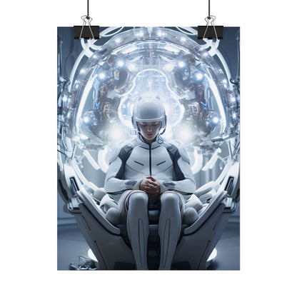 Elderly Man in a Complex Web: Medical Experiment Artwork - Poster