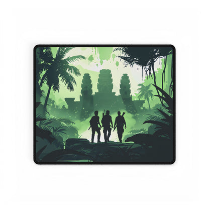 Young Adventurer: Minimalist Digital Portrait - Desk Mat