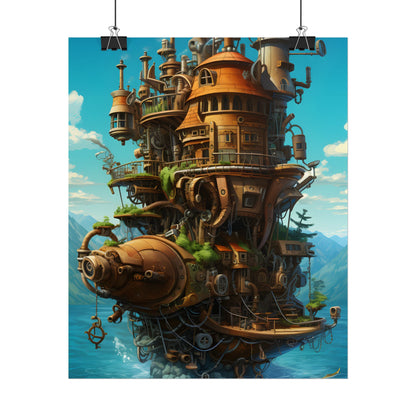 Oceanic Steampunk Treasure Dive: Underwater Adventure Artwork - Poster