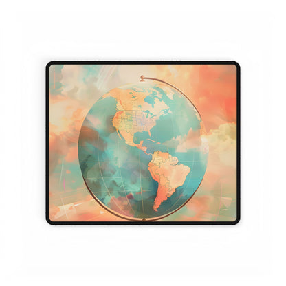 Vintage Globe: 80 Iconic Landmarks - Desk Mat