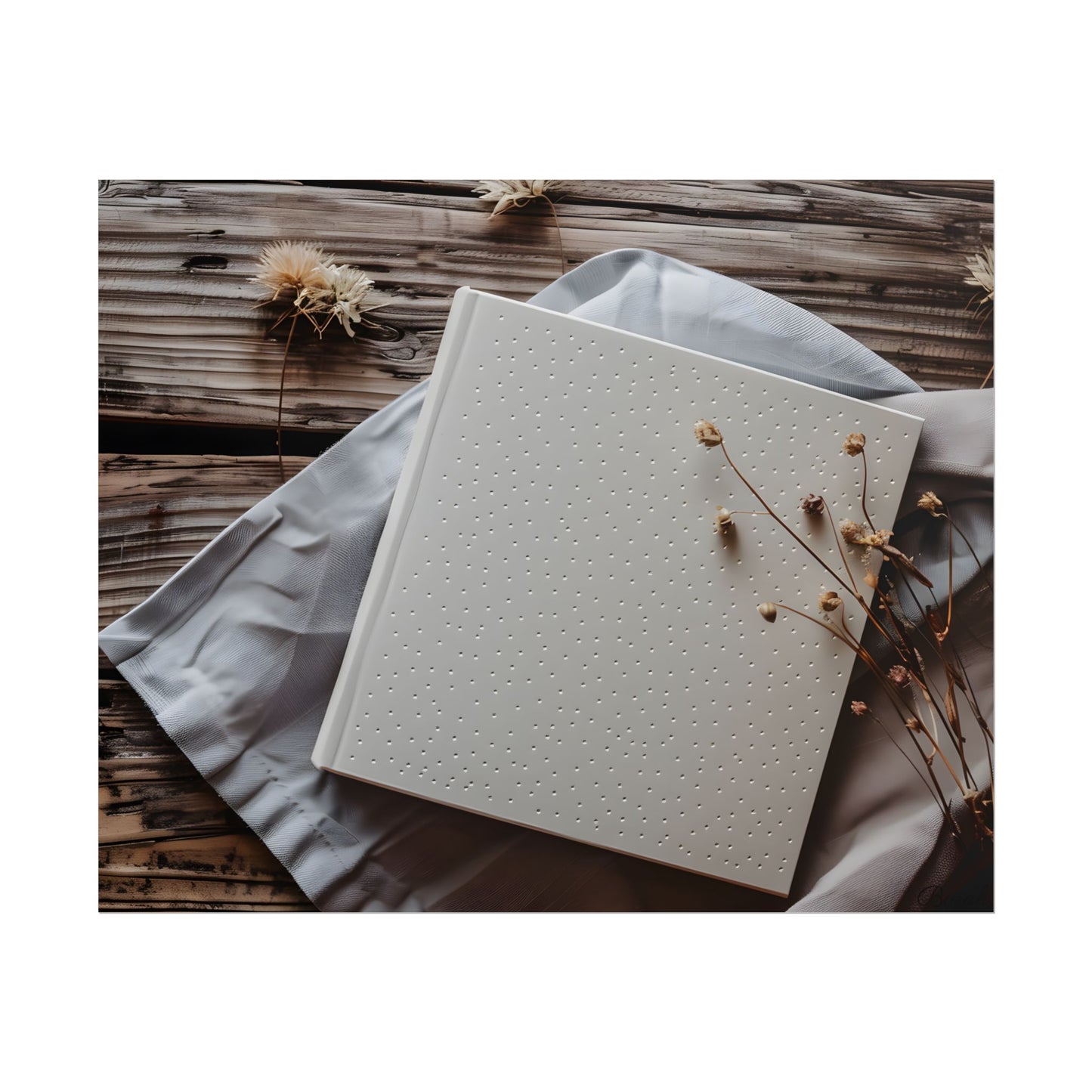Minimalist Notebook with Embossed Dot Pattern - Poster