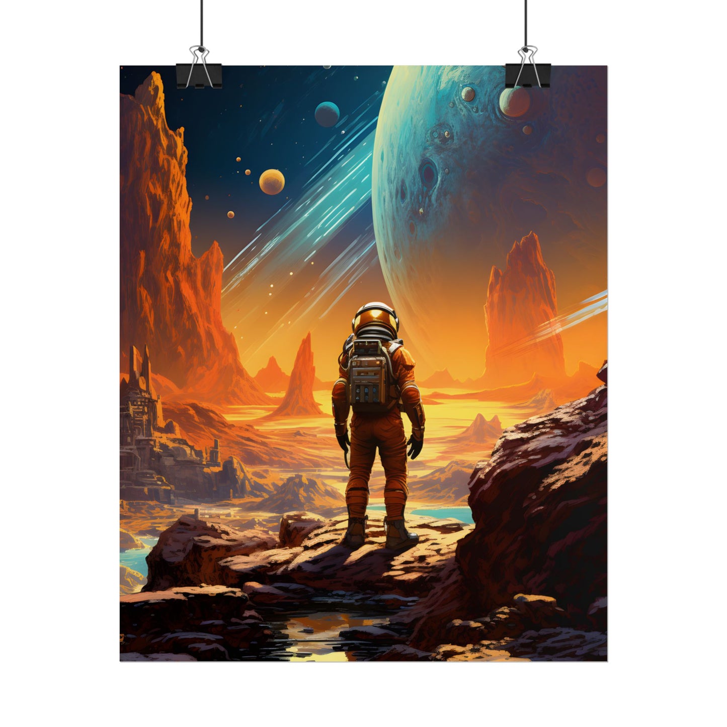 Futuristic Wilderness Explorer: Solo Journey in the Unknown - Poster