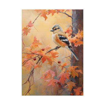 Vibrant Autumn Oak: Realistic Oil Painting - Poster