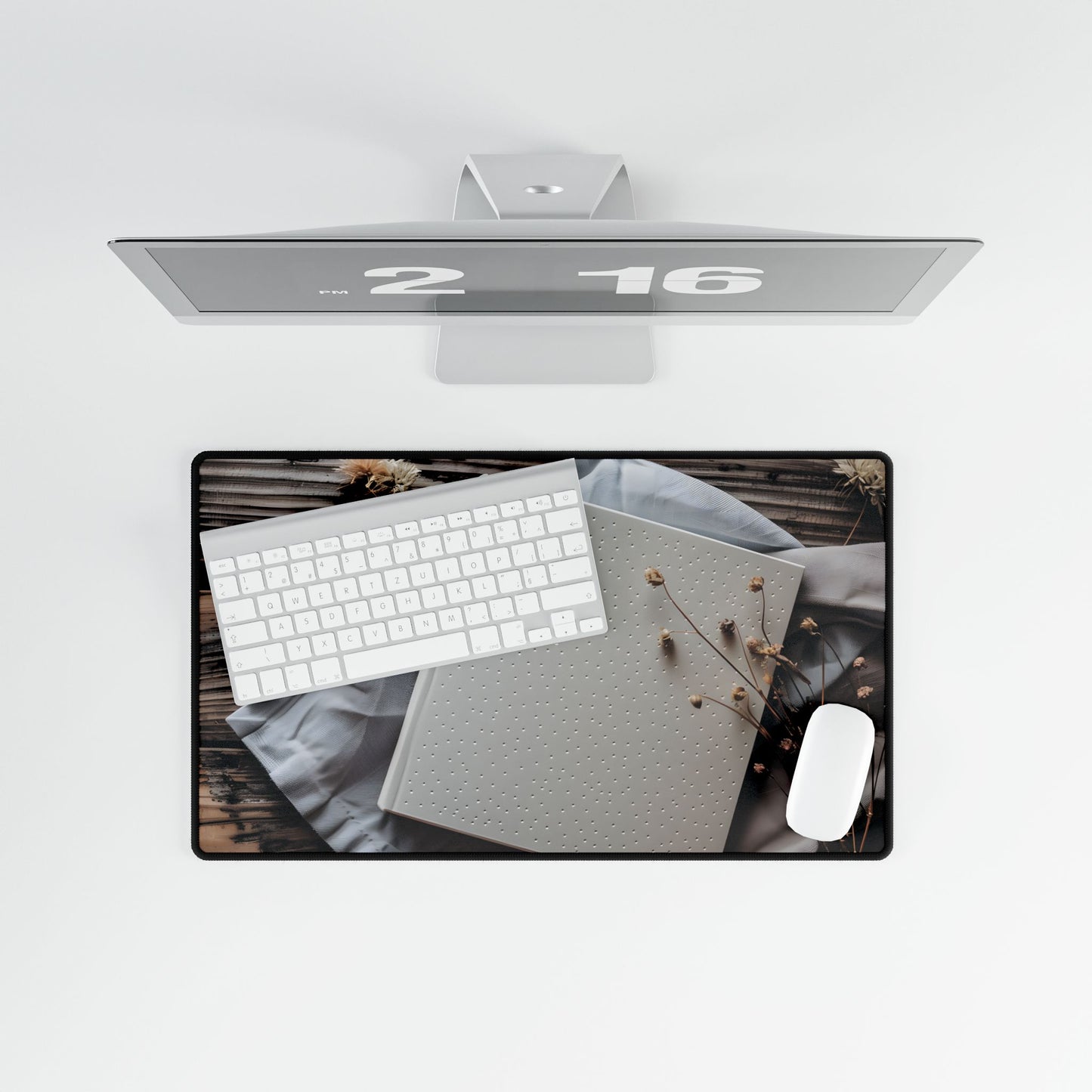 Minimalist Notebook with Embossed Dot Pattern - Desk Mat