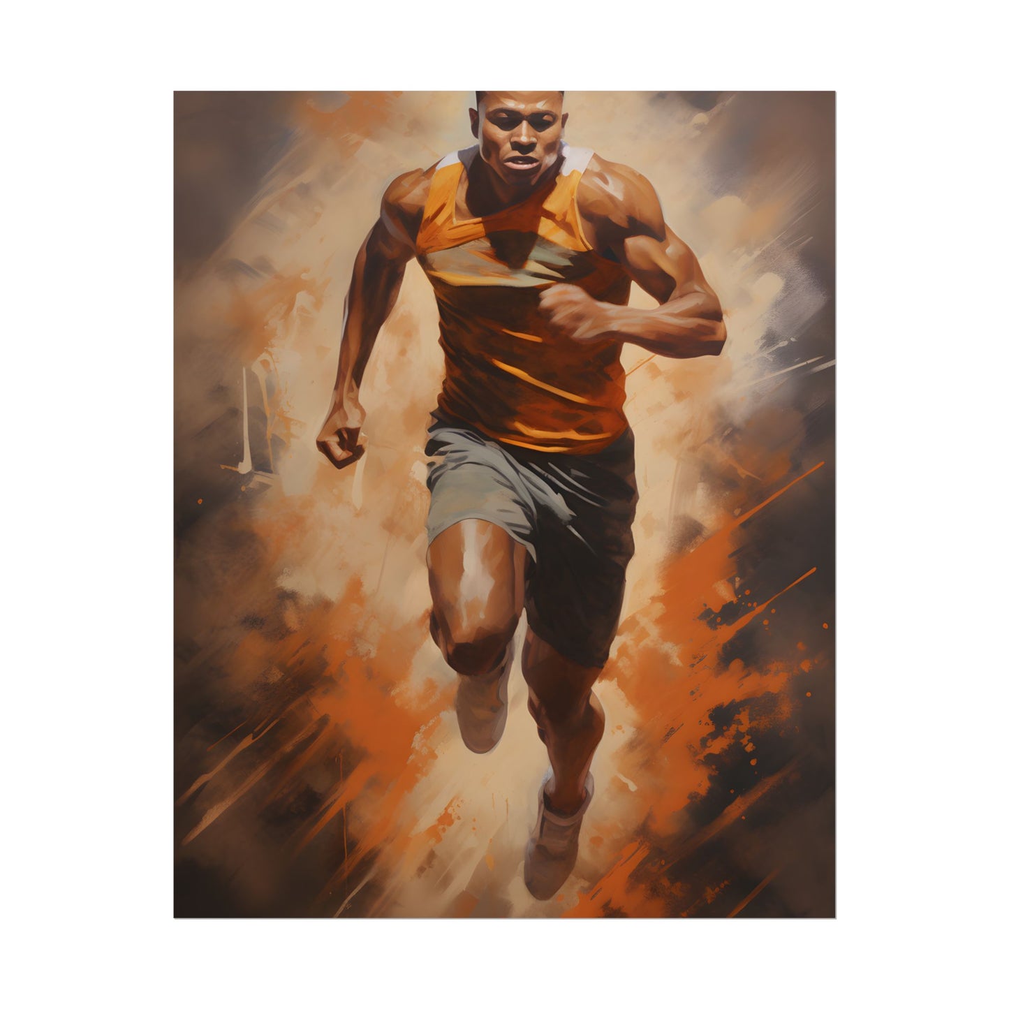 Passionate Fitness Moment: Dedicated Athlete in Action - Poster