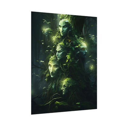 Mystical Morning Guardians: Ancient Forest Spirits - Poster