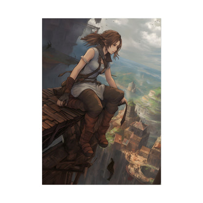 Dramatic Anime Birds Eye View: Dynamic Digital Art - Poster