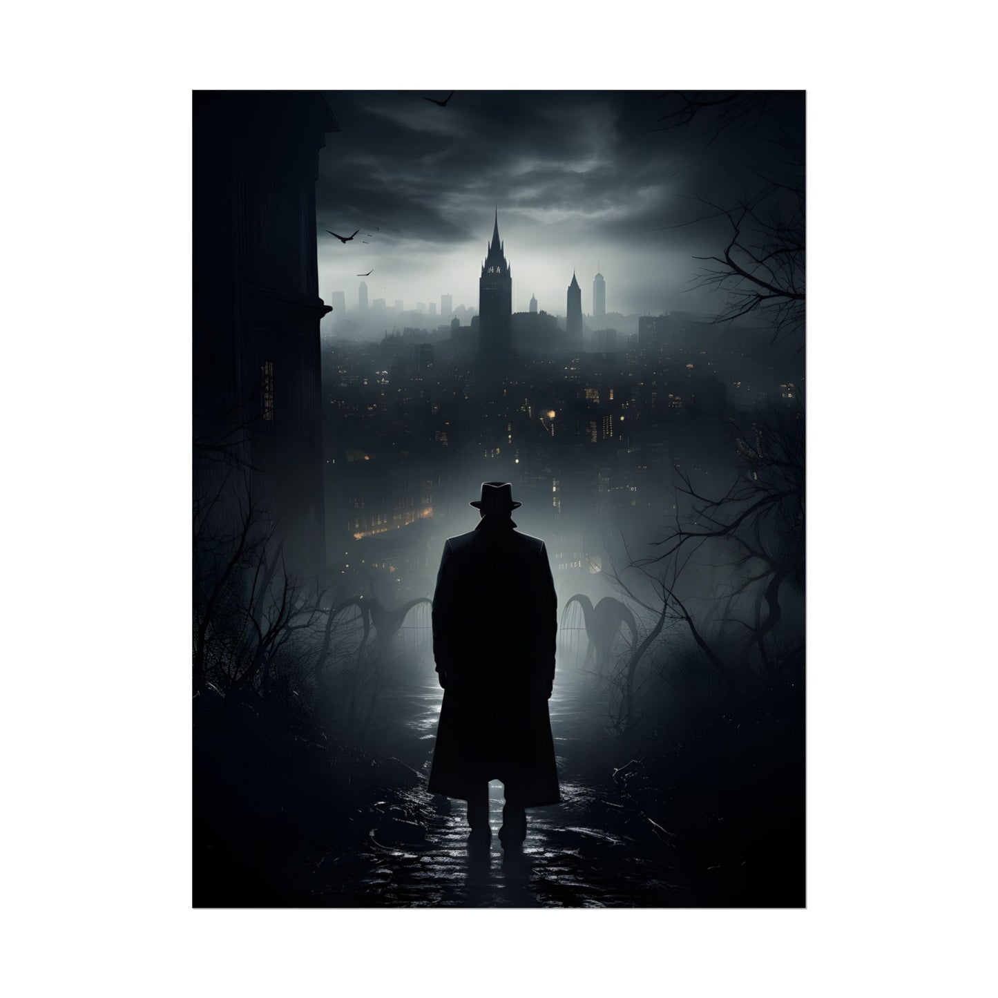 Dark Streets, Hard-Boiled: Urban Fantasy Detective Artwork - Poster