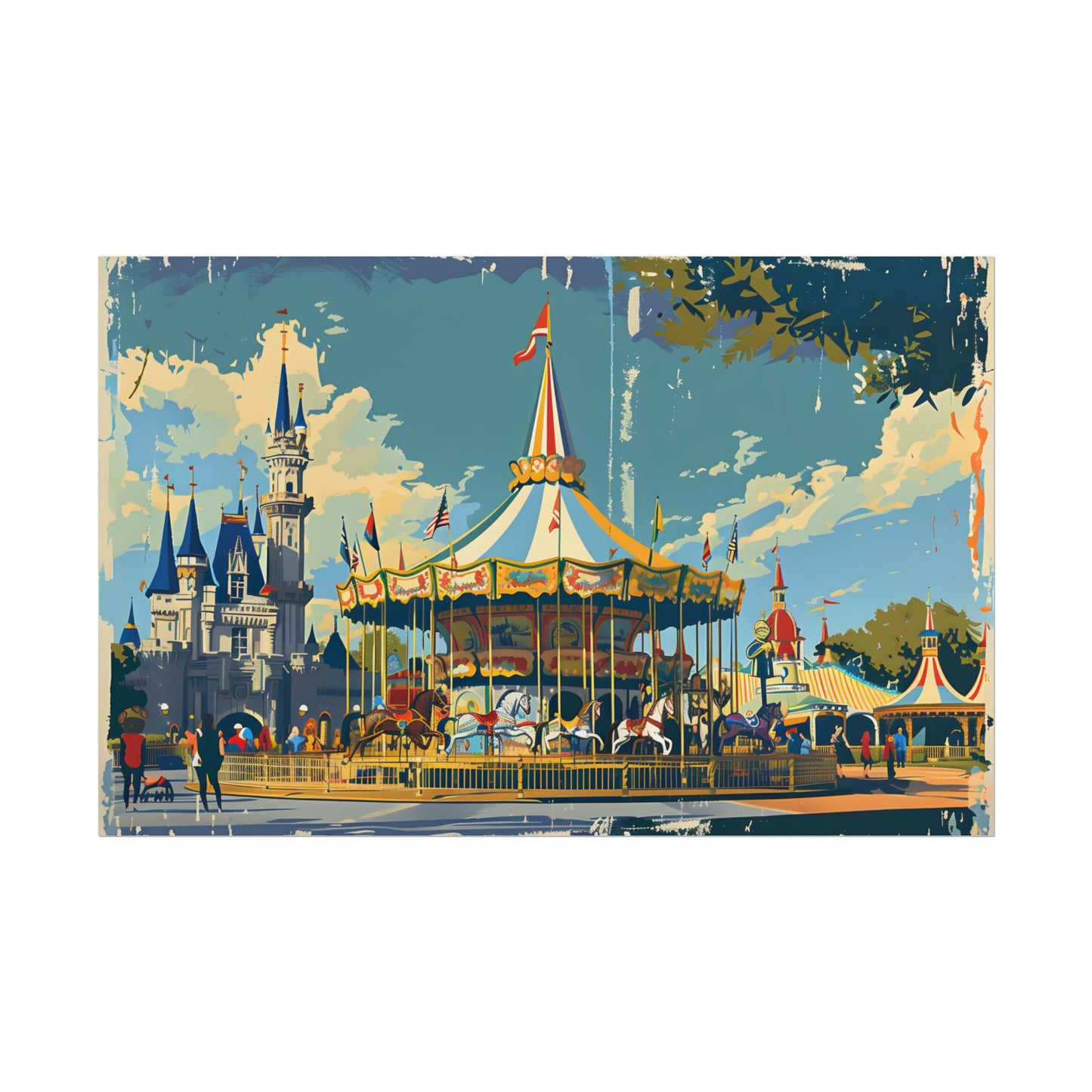 Vintage Disney Nostalgia: Retro Attraction Poster Art - Poster