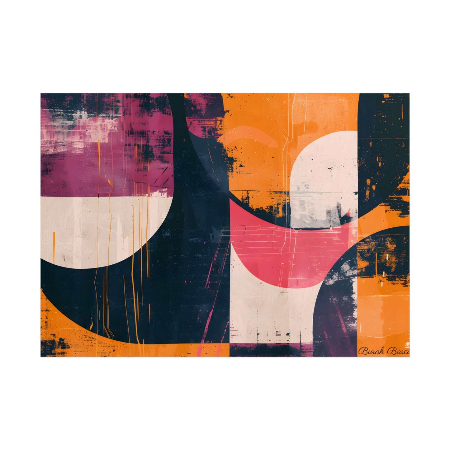 Vibrant Abstract Geometries: Colorful Artwork in Bold Shades - Poster