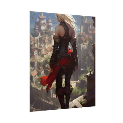 Blonde Anime Bloom: Calming Outdoor Artwork - Poster