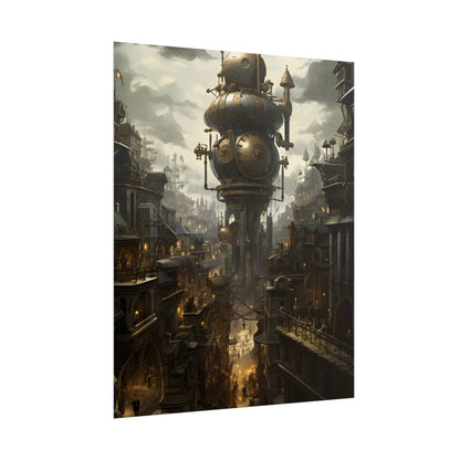 Vibrant Steampunk City: A World of Wonder - Poster