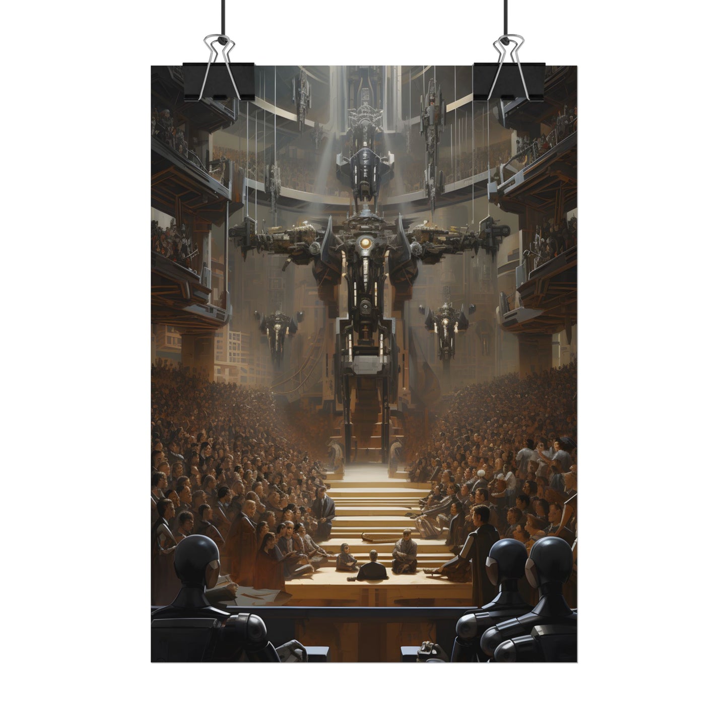 Robot Symphony: Elevated View of Robot Orchestra - Poster