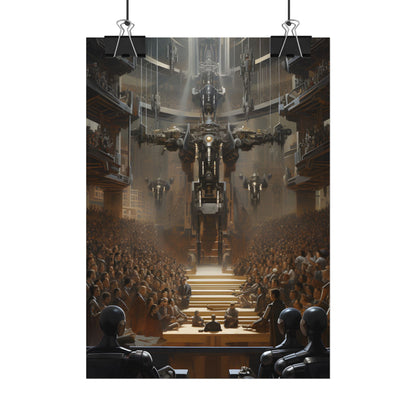 Robot Symphony: Elevated View of Robot Orchestra - Poster