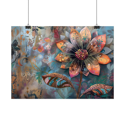 Blooming Flower: Growth Mindset in Whimsical Bloom - Poster