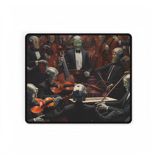 Sentient Robot Orchestra: Dark Symphony Performance Art - Desk Mat