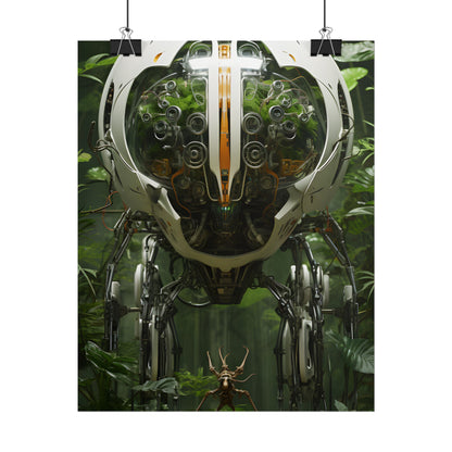 Robotic Wildlife Sanctuary: AI-Operated Nature Reserve Digital Art - Poster