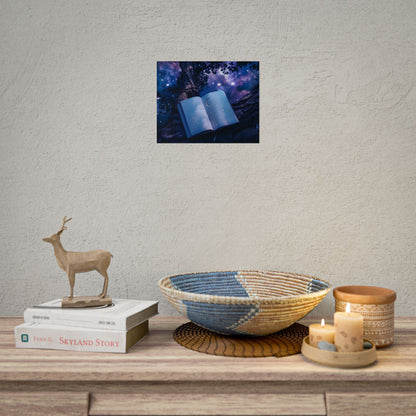 Mystical Night Sky: Celestial Dreams with Crescent Moon and Stars - Poster