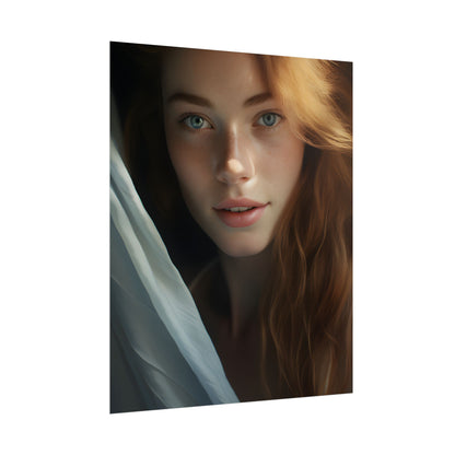 Close-Up Portrait: Bright Smile & Sharp Lips Artwork - Poster