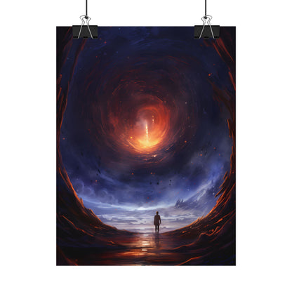 Mysterious Black Hole Cosmos: Space Art with Planetary Orbits - Poster