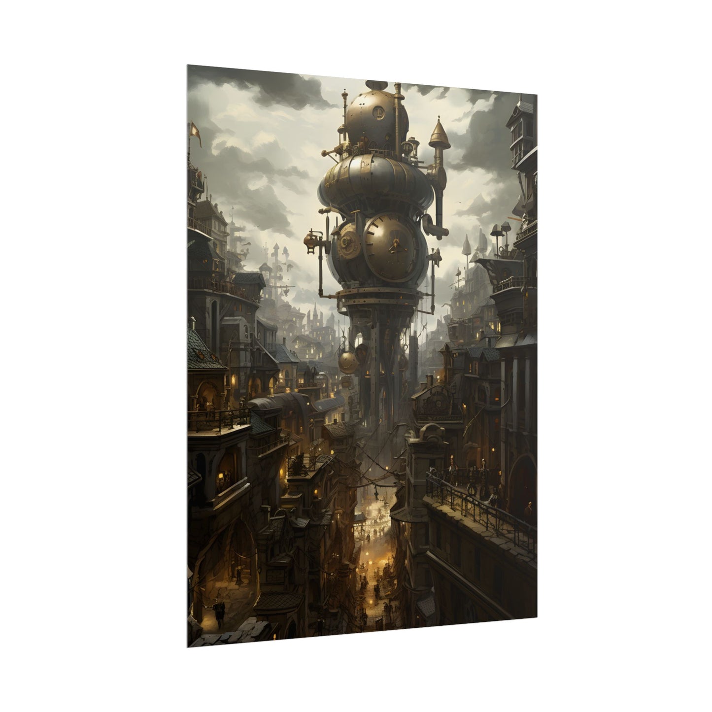 Vibrant Steampunk City: A World of Wonder - Poster