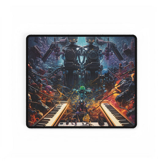 Robot Symphony Harmony: Mechanical Music Performance - Desk Mat