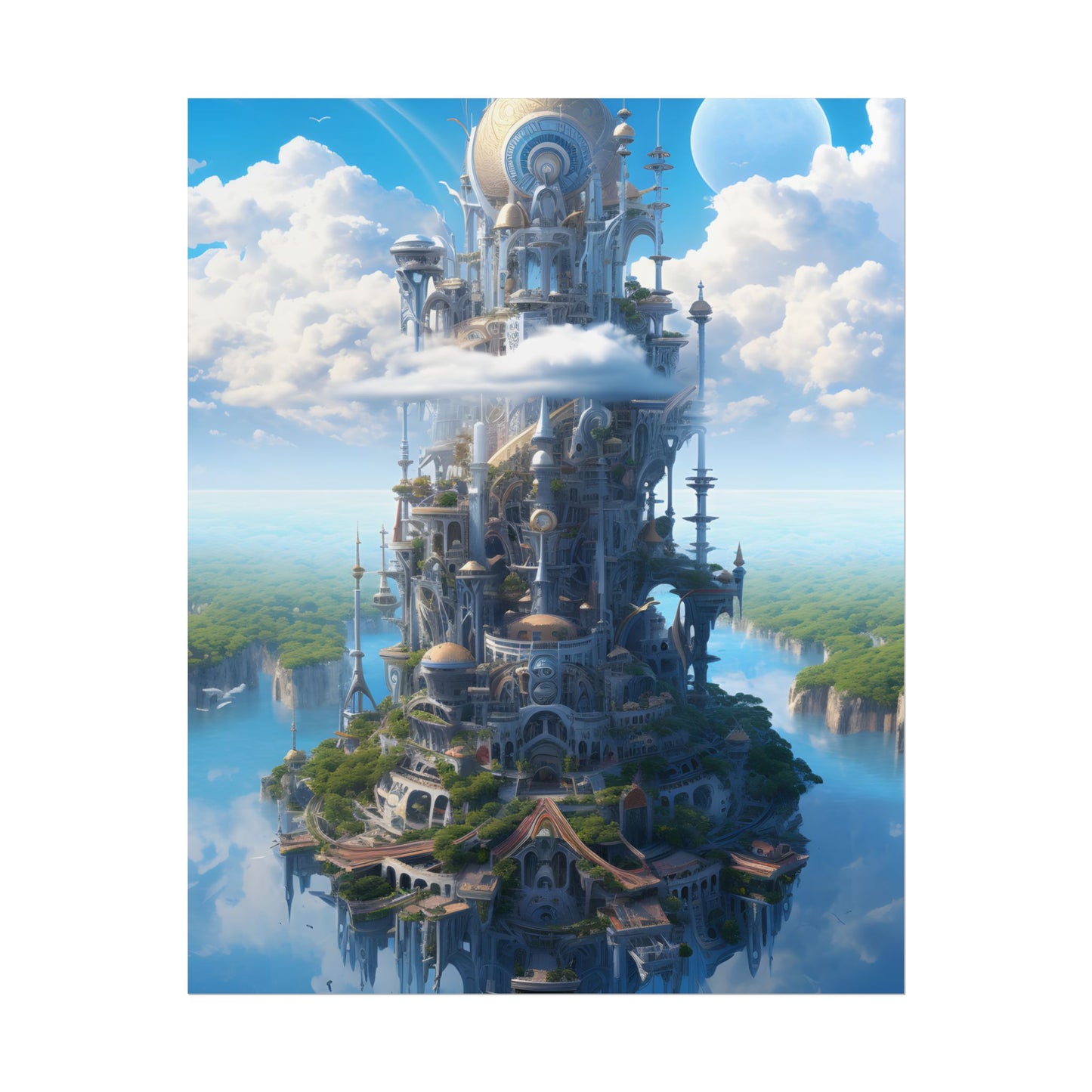 Floating City of Columbia: Breathtaking Aerial View - Poster