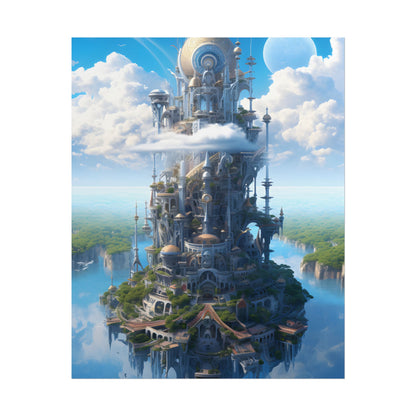 Floating City of Columbia: Breathtaking Aerial View - Poster