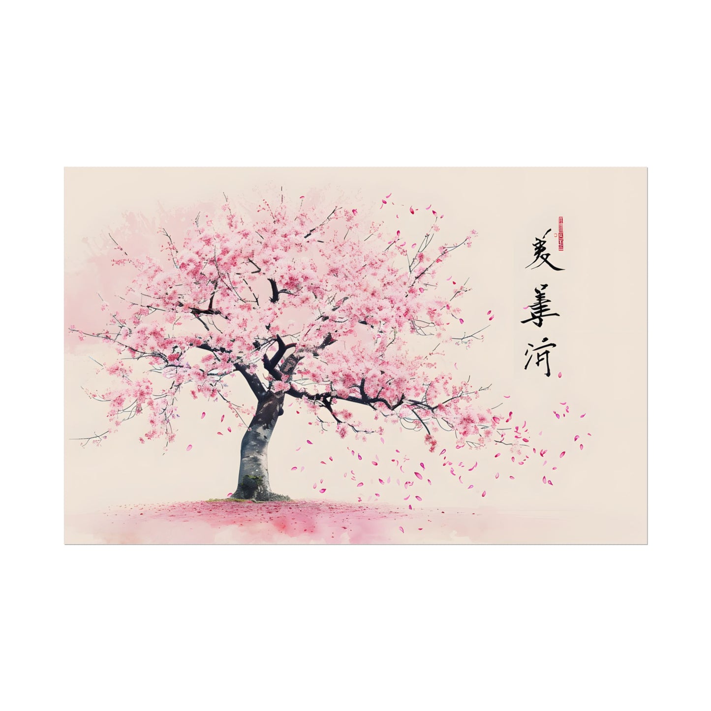Japanese Cherry Blossom Art: Springtime Painting - Poster
