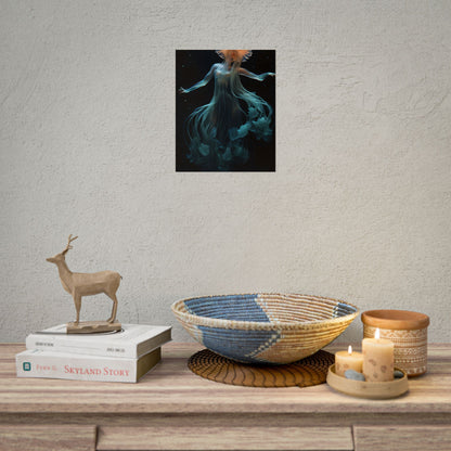 Underwater ballet of luminescent beauty: A dance in motion with oceanic harmony - Poster