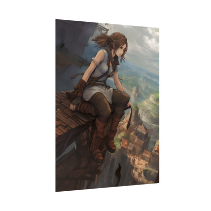 Dramatic Anime Birds Eye View: Dynamic Digital Art - Poster