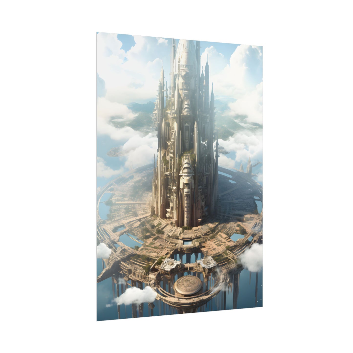 Breathtaking Floating City: Elevated Architecture - Poster
