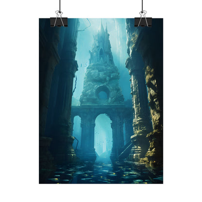 Lost Underwater Civilization: Ancient City Artwork - Poster