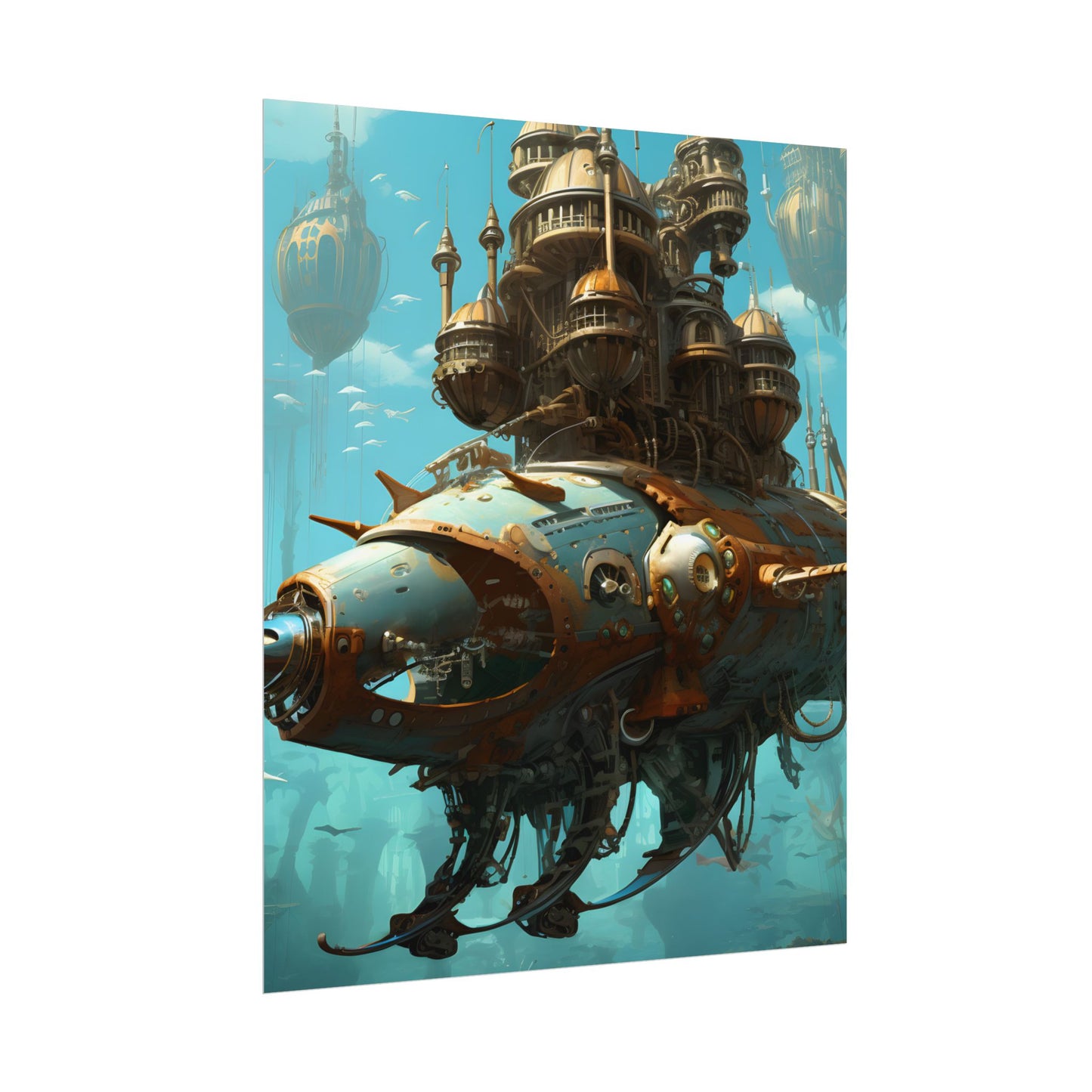 Steampunk Ocean Adventure: Victorian Industrial Voyage - Poster