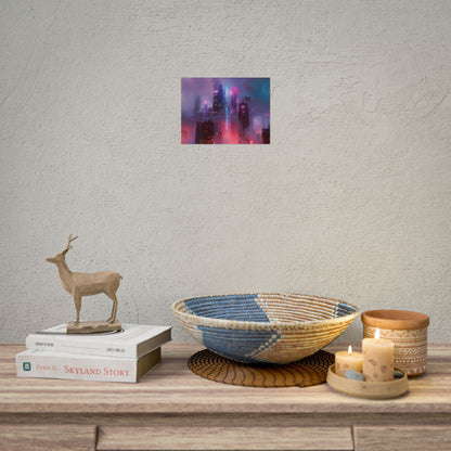 Futuristic Cityscape: Neon Dreams in the Urban Sky - Poster