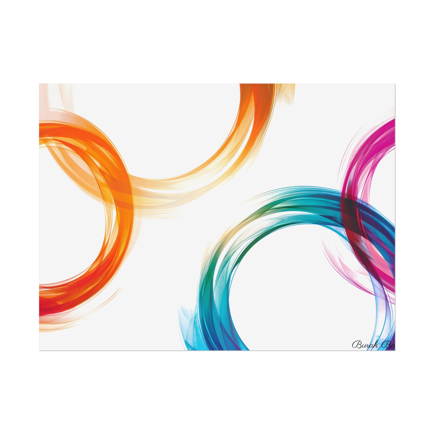 Swirling Abstract Colors: Vibrant Digital Artwork - Poster