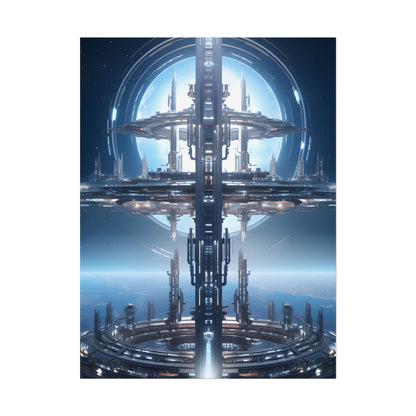 Massive Orbital Space Station: Detailed Artwork - Poster