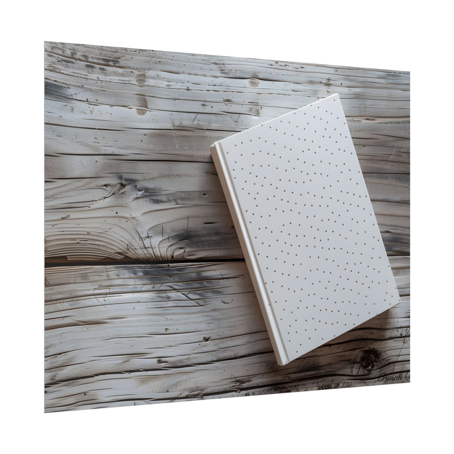 Minimalist Notebook with Embossed Dot Pattern: Unique Stationery Art - Poster