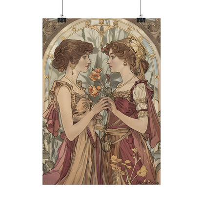 Middle Eastern Floral Beauty: Traditional Attire Digital Art - Poster