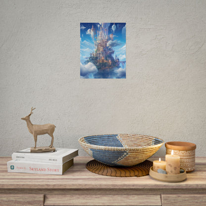 Floating City in Celestial Fantasy Realm: Dreamlike Digital Art - Poster