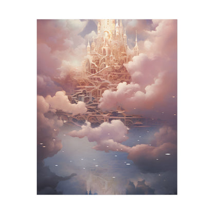 Celestial Fantasy Floating City: Digital Artwork - Poster