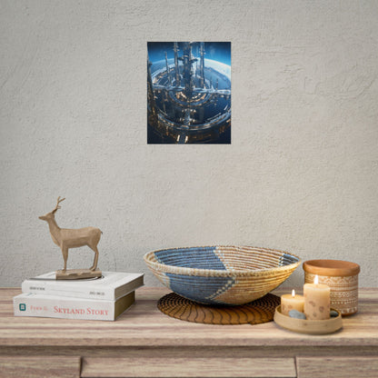 Futuristic Space Station: Aetherial Hub - Poster