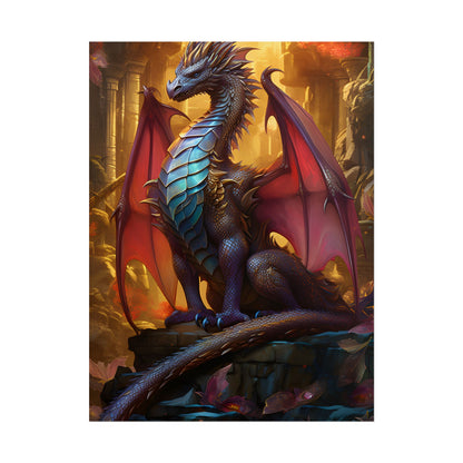 Ancient Dragon Guardian: Fantasy Artwork - Dragon Art - Poster
