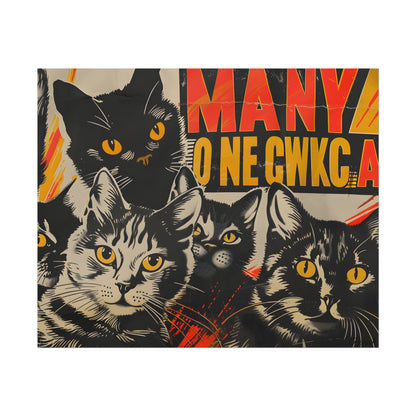 Red Cats in Soviet Motion: A Playful Poster Art - Poster